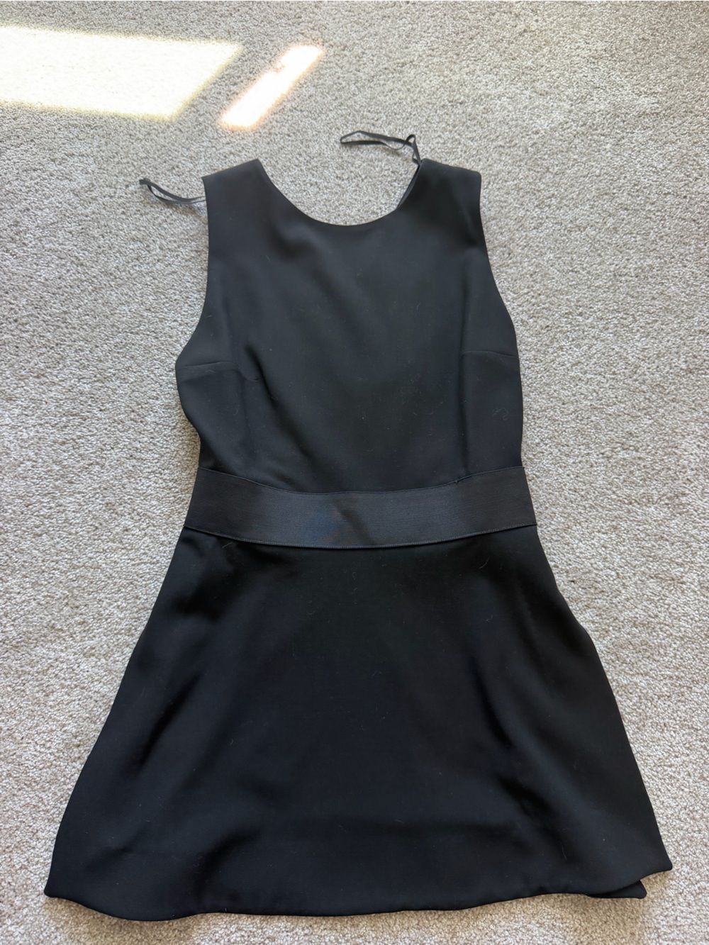 COS Black Sleeveless A-Line Top with slits and crossed back